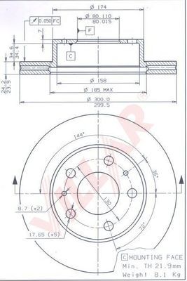 VILLAR 6280279 -  Тормозной диск