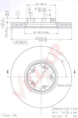 VILLAR 6280298 -  Тормозной диск