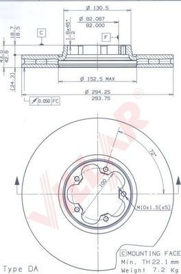 VILLAR 6280300 -  Тормозной диск