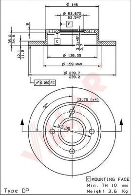 VILLAR 6280322 -  Тормозной диск