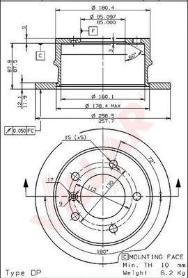 VILLAR 6280420 -  Тормозной диск
