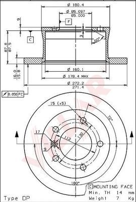 VILLAR 6280421 -  Тормозной диск