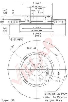 VILLAR 6280425 -  Тормозной диск