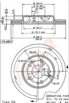 VILLAR 6280427 -  Тормозной диск