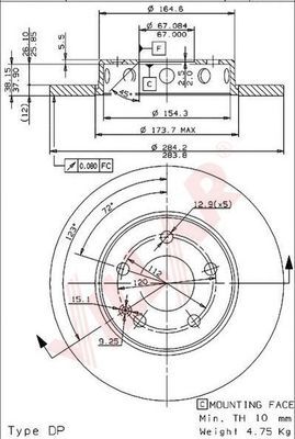 VILLAR 6280439 -  Тормозной диск