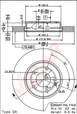 VILLAR 6280442 -  Тормозной диск