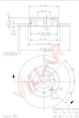 VILLAR 6280484 -  Тормозной диск