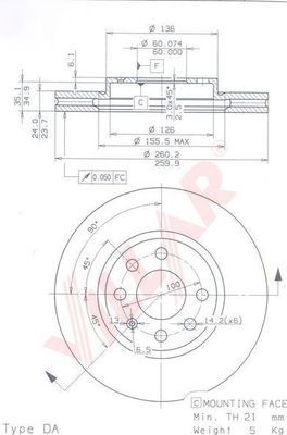VILLAR 6280488 -  Тормозной диск