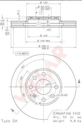 VILLAR 6280491 -  Тормозной диск