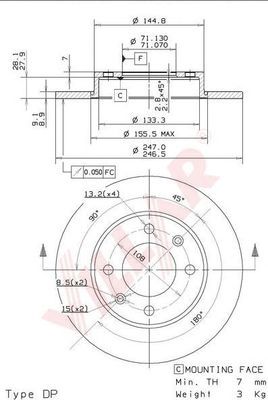 VILLAR 6280502 -  Тормозной диск