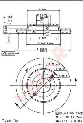 VILLAR 6280534 -  Тормозной диск