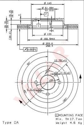 VILLAR 6280545 -  Тормозной диск