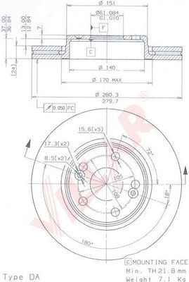 VILLAR 6280558 -  Тормозной диск