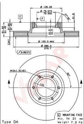VILLAR 6280560 -  Тормозной диск