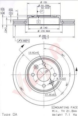 VILLAR 6280561 -  Тормозной диск