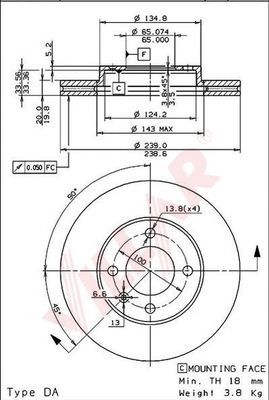 VILLAR 6280651 -  Тормозной диск