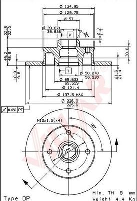 VILLAR 6280652 -  Тормозной диск
