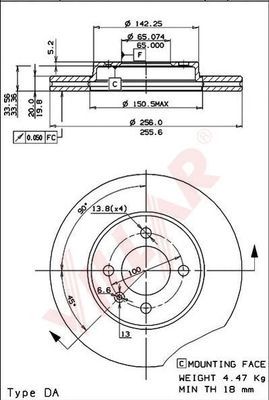 VILLAR 6280653 -  Тормозной диск