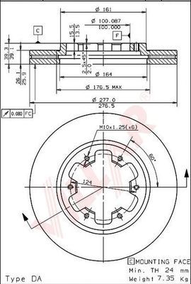 VILLAR 6280738 -  Тормозной диск