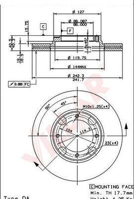 VILLAR 6280750 -  Тормозной диск