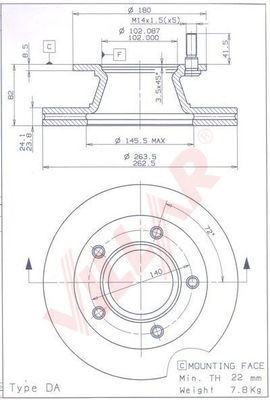 VILLAR 6280801 -  Тормозной диск