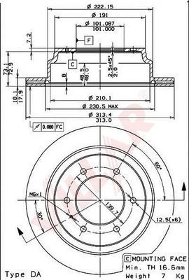 VILLAR 6281022 -  Тормозной диск