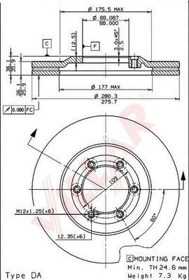 VILLAR 6281024 -  Тормозной диск