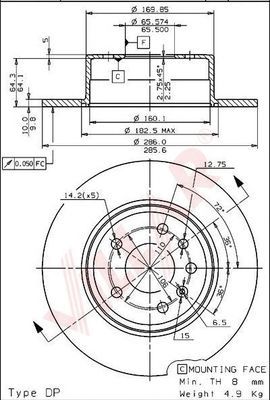 VILLAR 6281025 -  Тормозной диск
