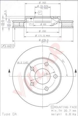 VILLAR 6281031 -  Тормозной диск
