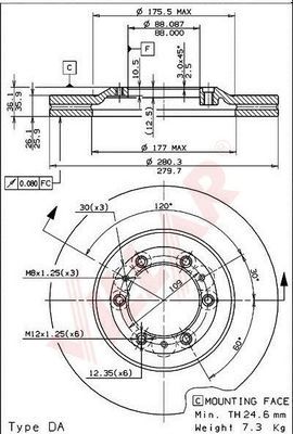 VILLAR 6281033 -  Тормозной диск