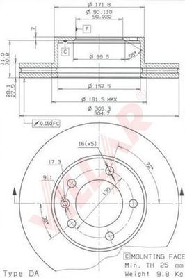 VILLAR 6281037 -  Тормозной диск