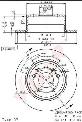 VILLAR 6281038 -  Тормозной диск
