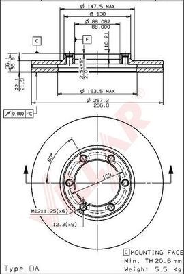 VILLAR 6281042 -  Тормозной диск