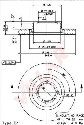 VILLAR 6281043 -  Тормозной диск