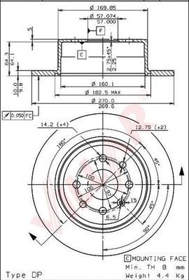 VILLAR 6281058 -  Тормозной диск