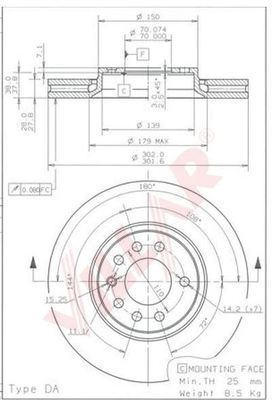 VILLAR 6281061 -  Тормозной диск