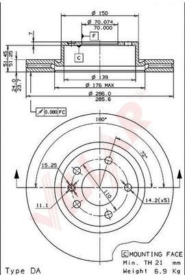 VILLAR 6281062 -  Тормозной диск