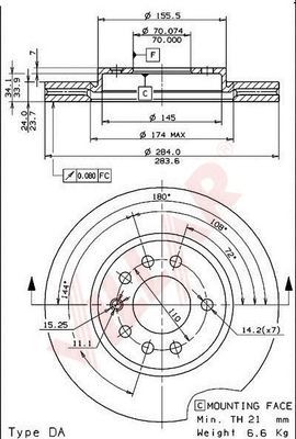 VILLAR 6281068 -  Тормозной диск