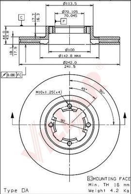 VILLAR 6281083 -  Тормозной диск
