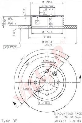 VILLAR 6281087 -  Тормозной диск