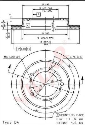 VILLAR 6281088 -  Тормозной диск