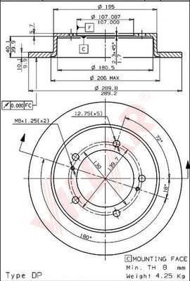 VILLAR 6281095 -  Тормозной диск