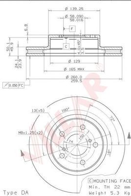 VILLAR 6281109 -  Тормозной диск