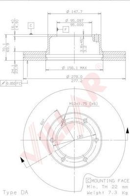 VILLAR 6281117 -  Тормозной диск