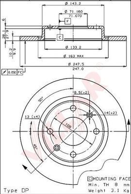 VILLAR 6281122 -  Тормозной диск