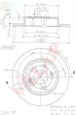 VILLAR 6281148 -  Тормозной диск