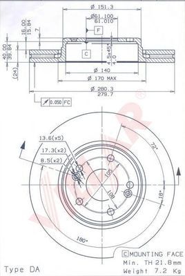VILLAR 6281153 -  Тормозной диск