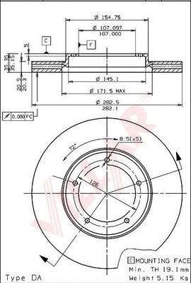 VILLAR 6281154 -  Тормозной диск