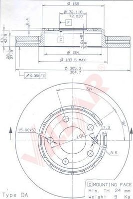 VILLAR 6281159 -  Тормозной диск