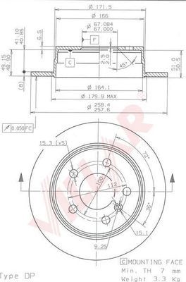 VILLAR 6281170 -  Тормозной диск